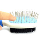 Forma su misura alla moda della doppia spazzola per capelli laterale dell'animale domestico blu/colore di rosa fornitore