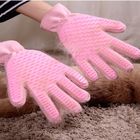 Guanto professionale rosa di pulizia del bagno dei guanti governare dell'animale domestico per il gatto/cane fornitore