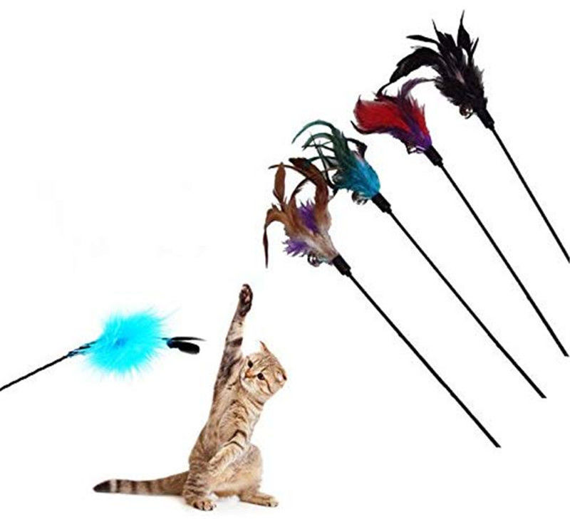 Bacchetta artificiale Colourful sveglia della piuma del giocattolo del gatto, giocattolo del collettore del gatto per il gattino fornitore