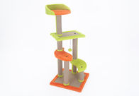 Struttura di scalata del gattino di quattro storie verde/colore arancio bello con il gazebo fornitore
