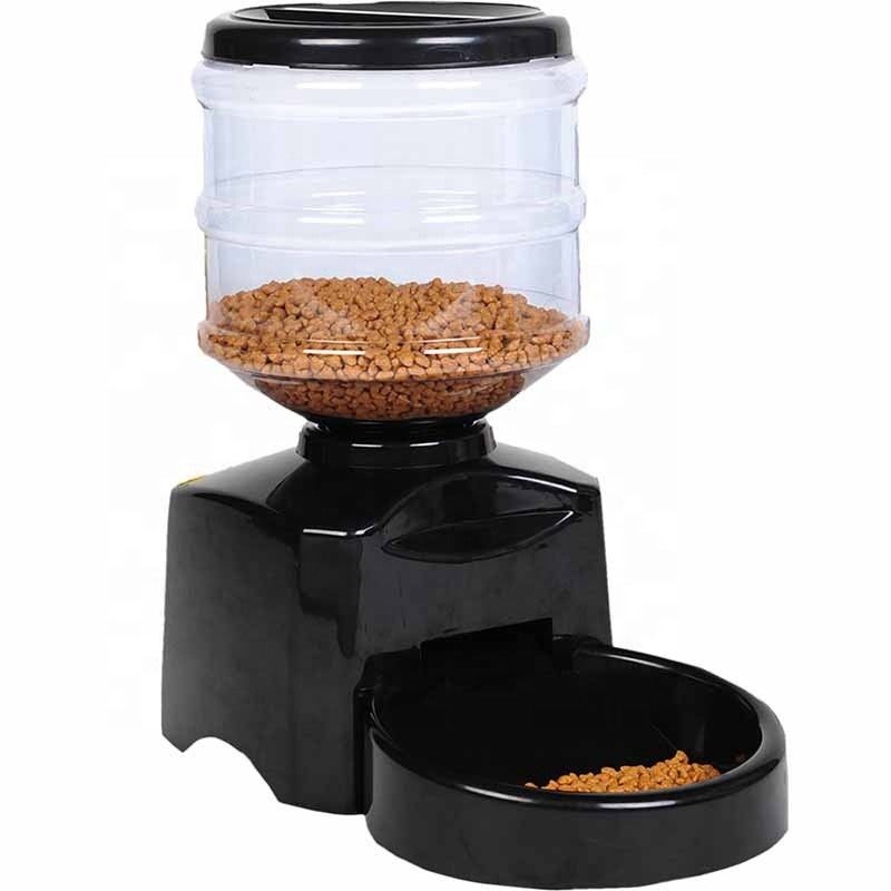 Alimentatore automatico dell'animale domestico di capacità 5.5L, colore nero multifunzionale dell'erogatore dell'alimento per animali domestici fornitore